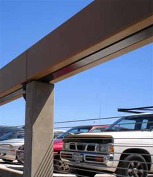 Custom Saddle Style Parking Structure Planter  (shown above)